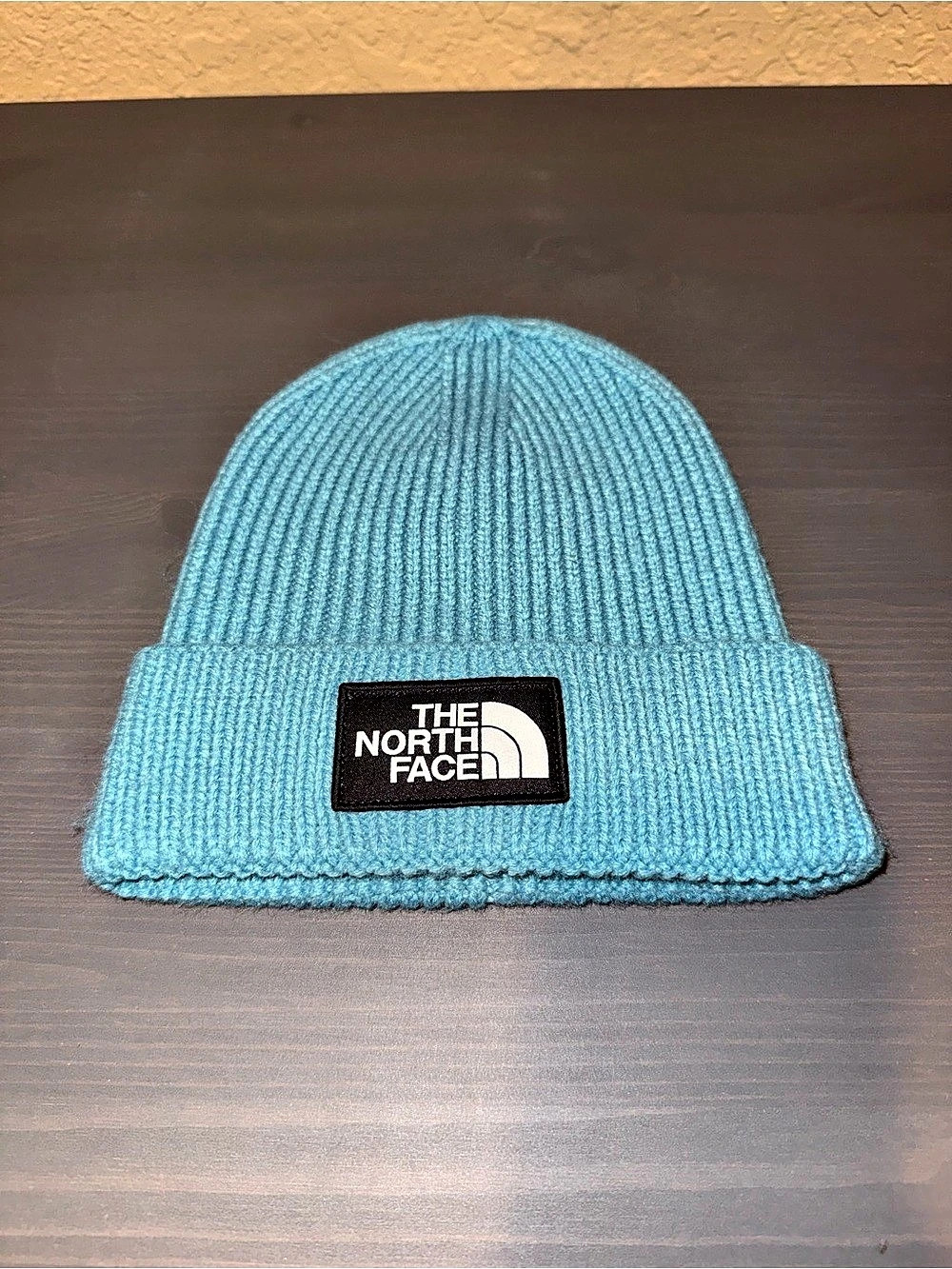 The North Face TNF Logo Box Cuffed Beanie Blue